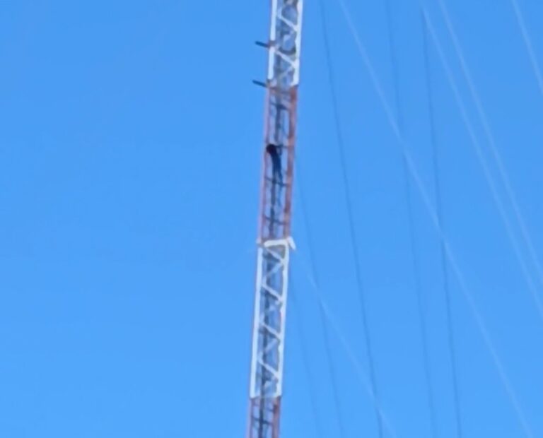 Un hombre trepó a una torre de Telecom en Santo Tomé y quisó arrojarse, pero la policía lo rescató