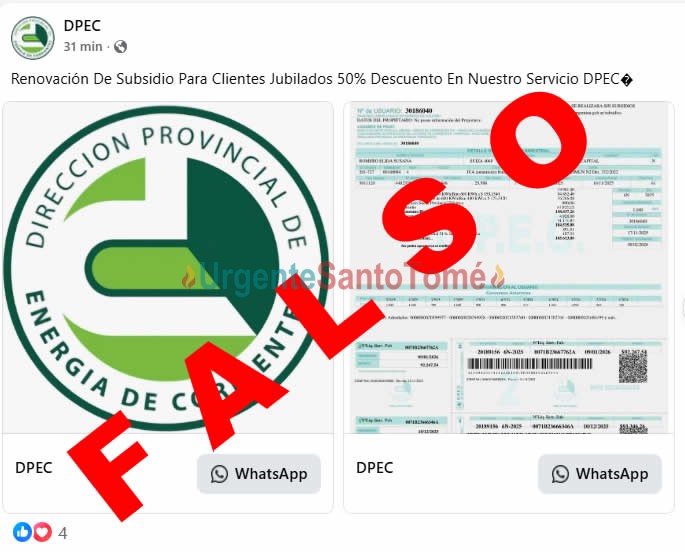 Alerta en Corrientes: DPEC denuncia cuentas falsas que ofrecen “descuentos del 50%”