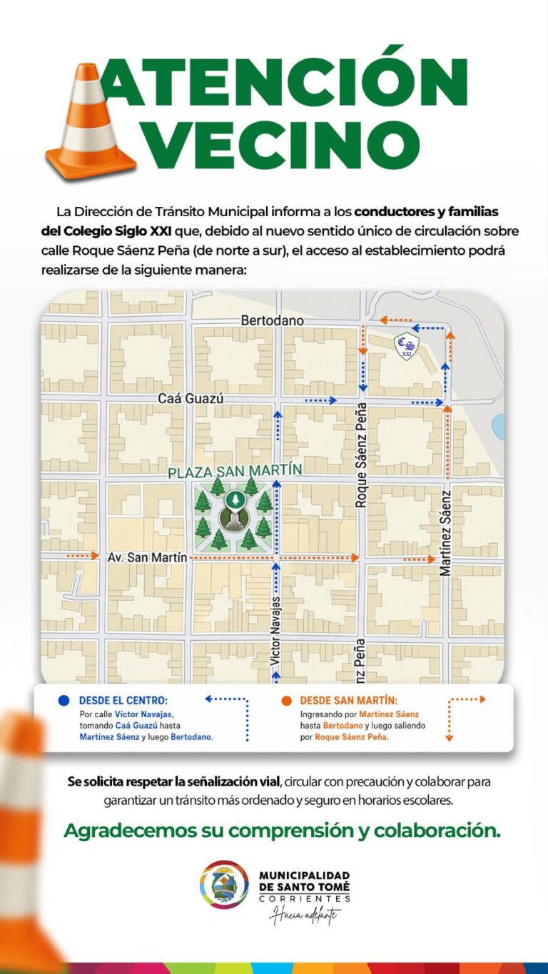 Santo Tomé: Cambian el sentido de circulación en varias calles