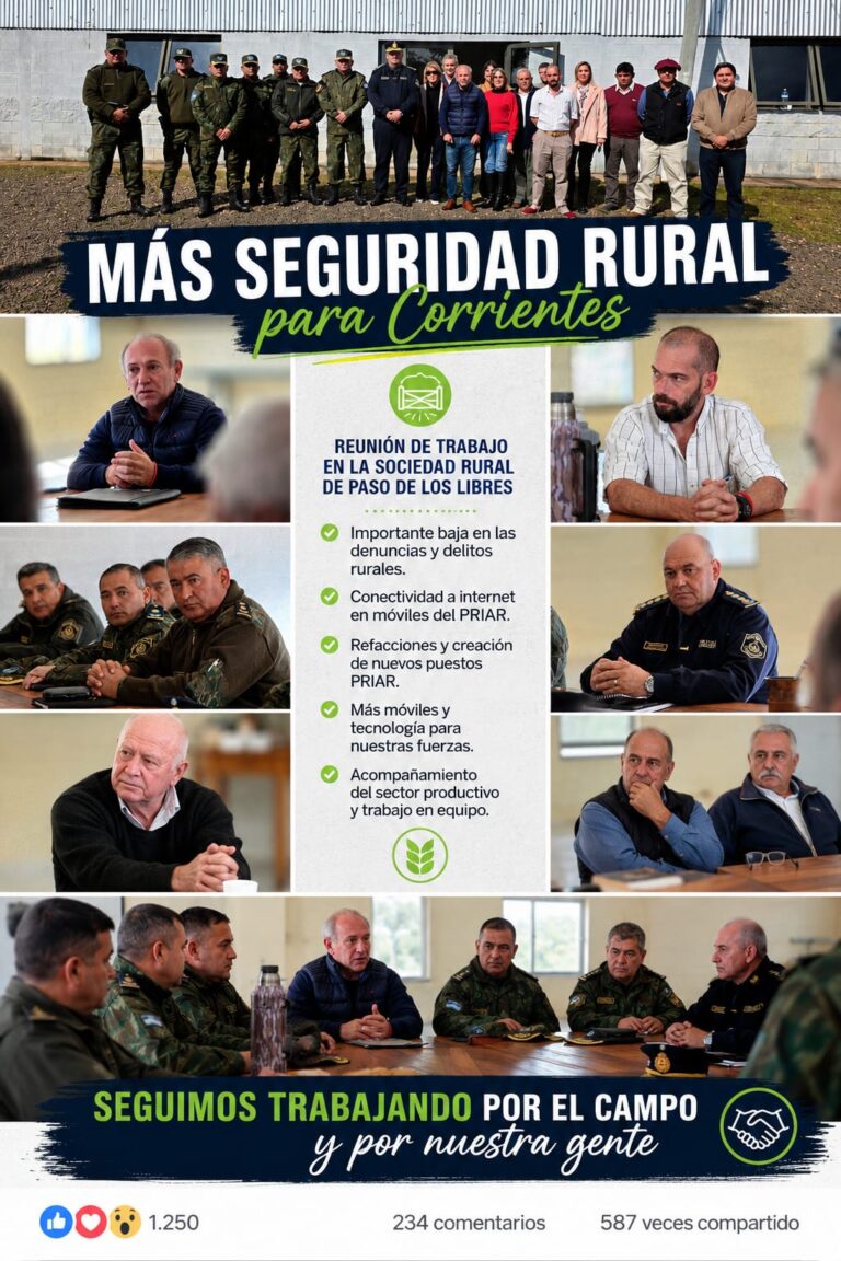 Seguridad Rural: destacan una fuerte baja del delito en la región