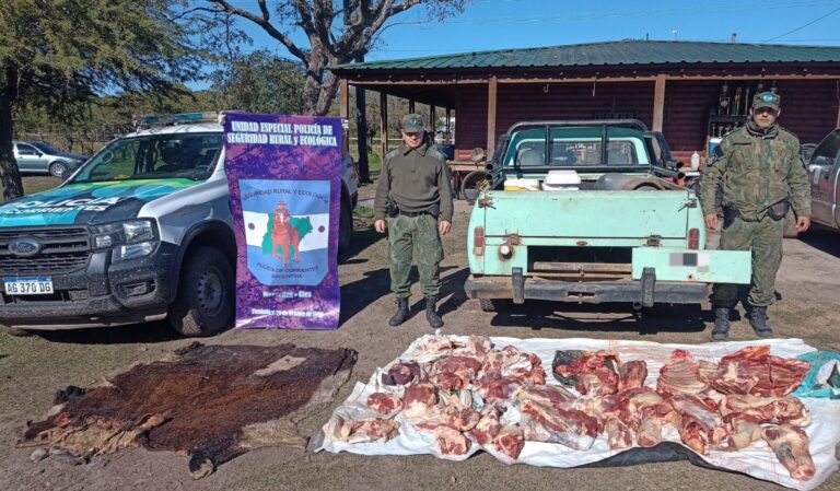 MERCEDES: Secuestran una camioneta con doble fondo con carne vacuna oculta, además, diligencian un allanamiento en la localidad de La Cruz