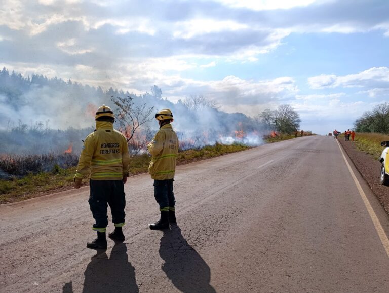 Continúan las tareas de control de incendio en Santo Tomé