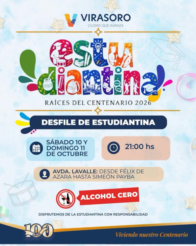 VIRASORO SE PREPARA PARA VIVIR DOS NOCHES A PURO COLOR Y ALEGRÍA CON LA ESTUDIANTINA 2026 VIRASORO SE PREPARA PARA VIVIR DOS NOCHES A PURO COLOR Y ALEGRÍA CON LA ESTUDIANTINA 2026