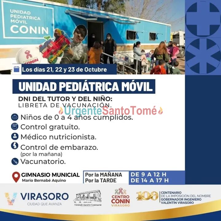 Virasoro: la Unidad Pediátrica Móvil de CONIN brindará atención gratuita a niños y embarazadas